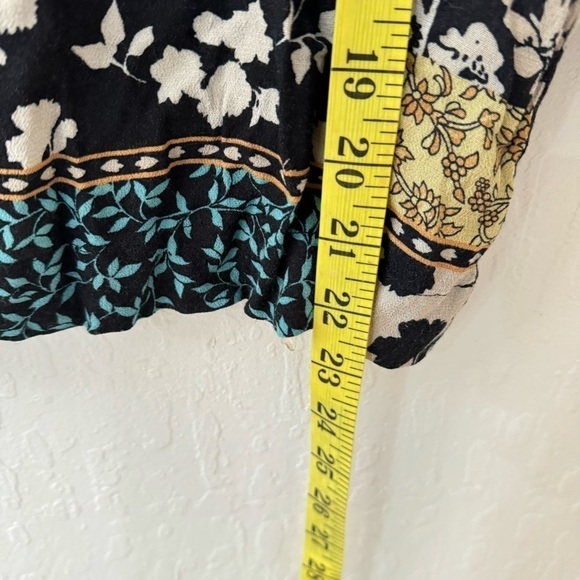 J Jill Patchwork 3/4 Sleeve Floral Rayon J Jill Top Boho Scoop Popover Blouse MP - Picture 8 of 10